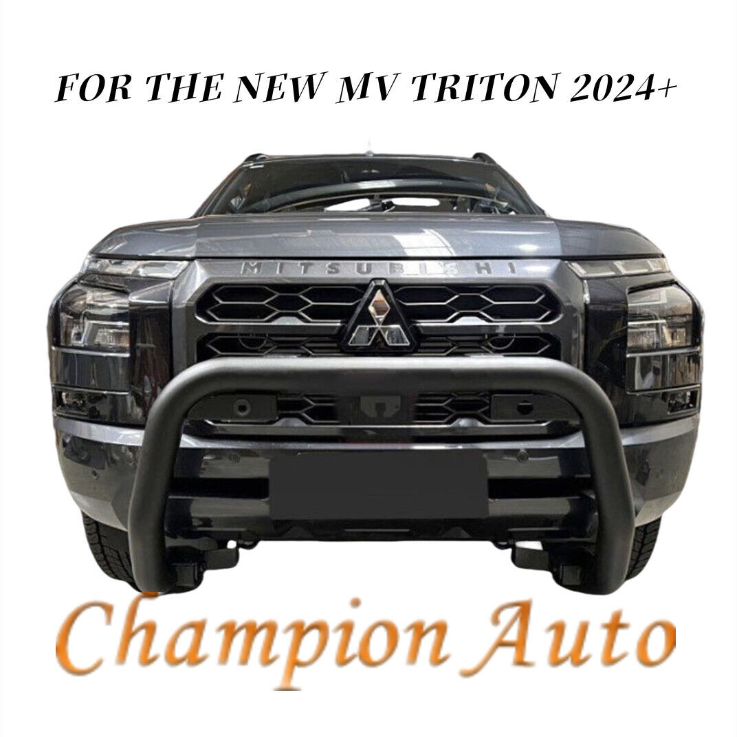 Black Steel Nudge Bar for MITSUBISHI TRITON MV Sensor Compatible 2024+