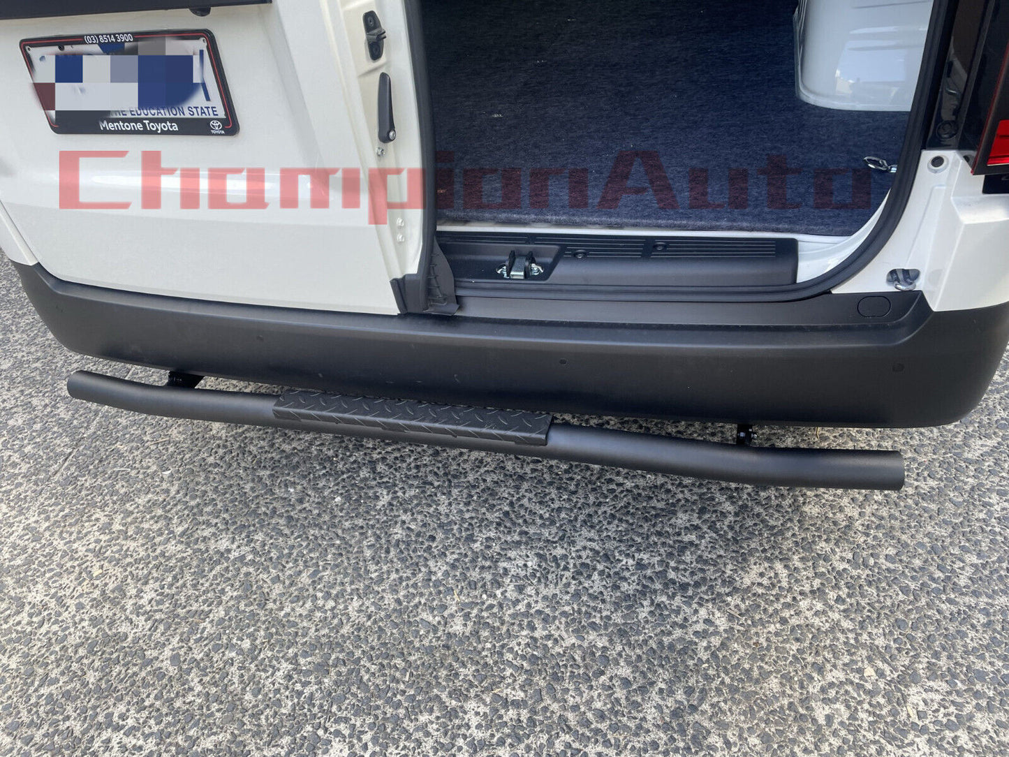 Black Steel Rear Bar Rear Step for Toyota Hiace LWB SLWB 05/2019 -2024