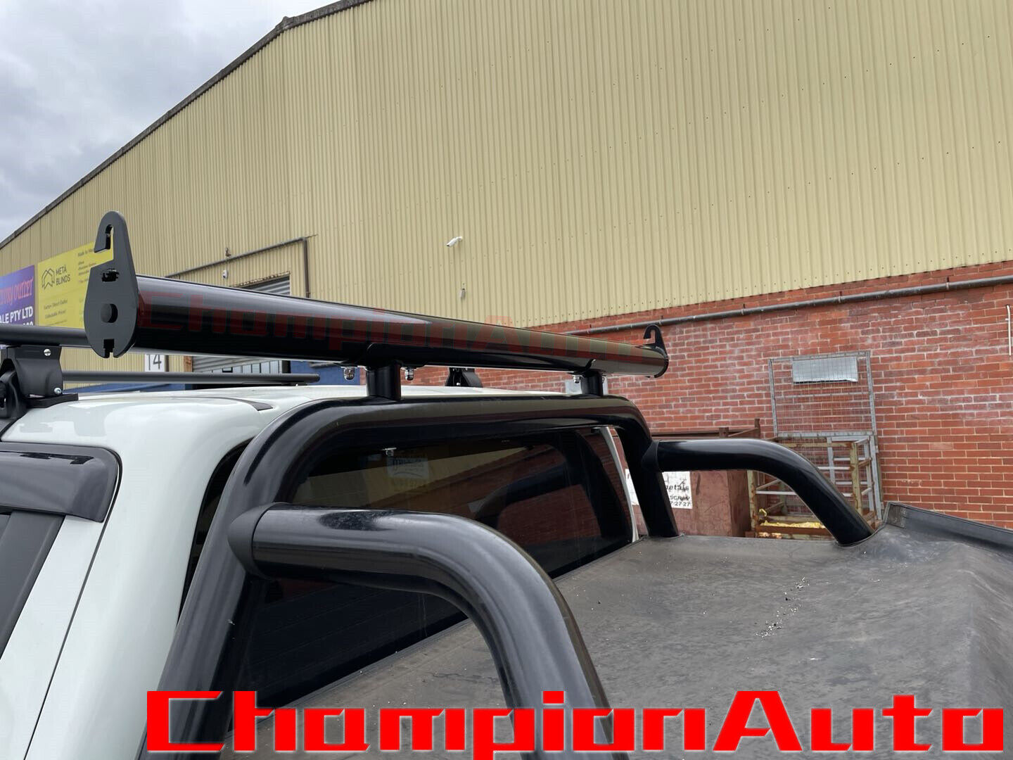 Black Alloy extension Bar for Sportsbar/ front ladder rack L:1550mm H: 125mm