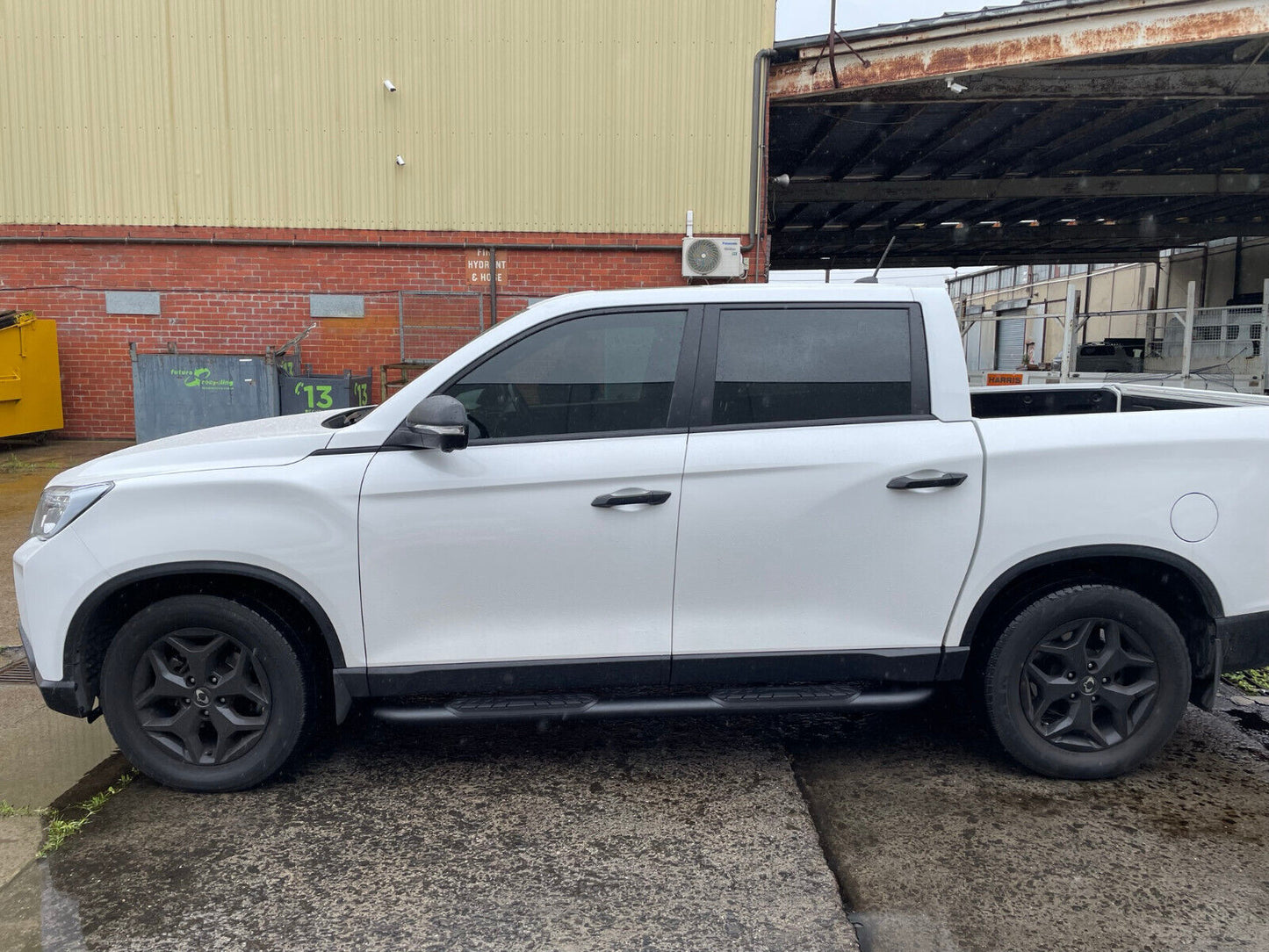 Black Steel Heavy Duty Side Steps for SsangYong Musso Dual Cab 2018 - 2024
