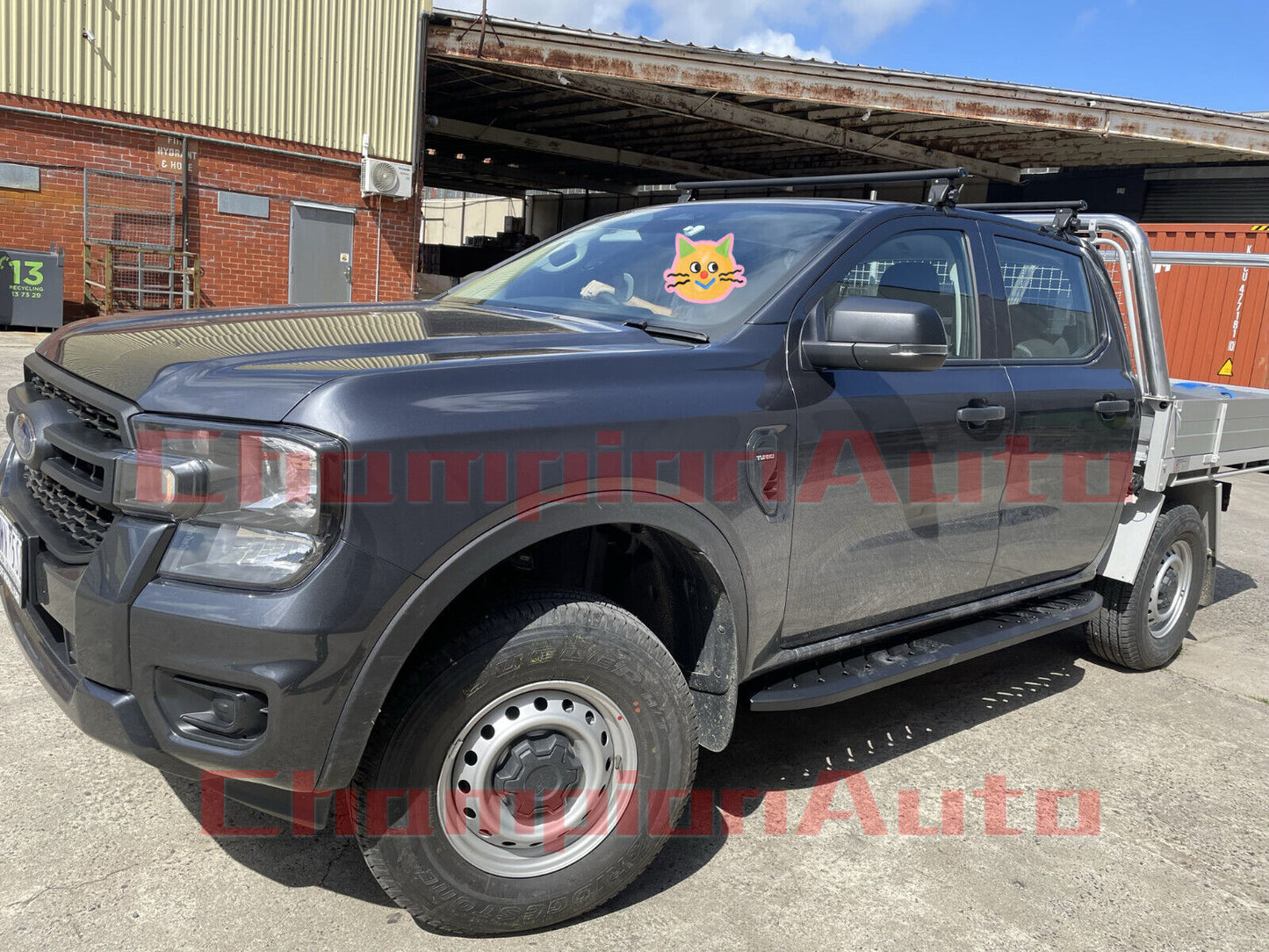 Black Steel Side Steps For Ford Ranger XL Double Cab 09/2022-2024(Shark Bar)