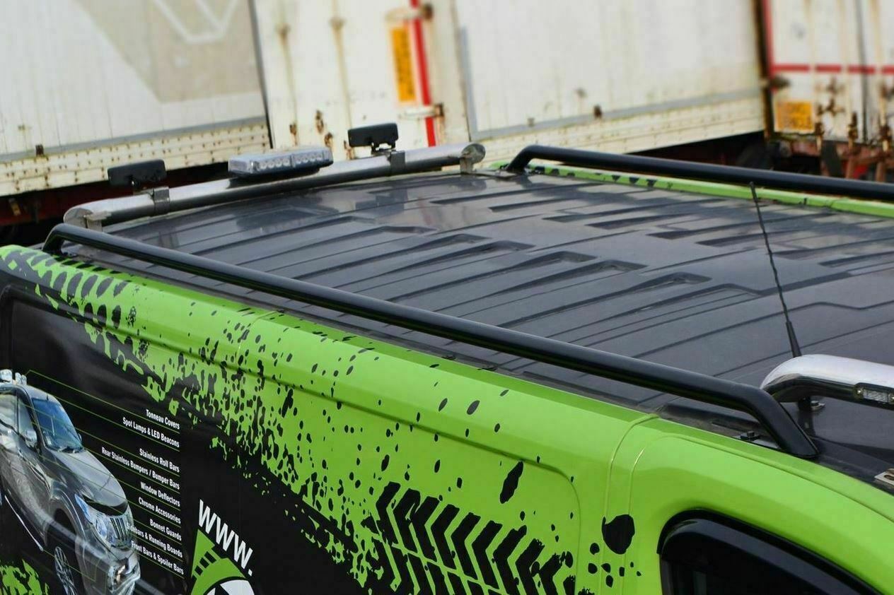 VW T5 T6 LWB Transporter VAN 2010 onwards Steel ROOF RAILS BARS BLACK