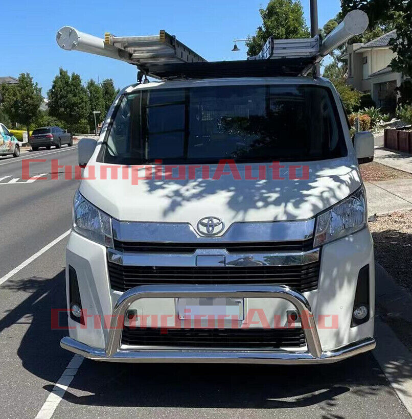 WIDE Stainless Steel Silver Nudge Bar For New Toyota Hiace SLWB 05/2019 -2024