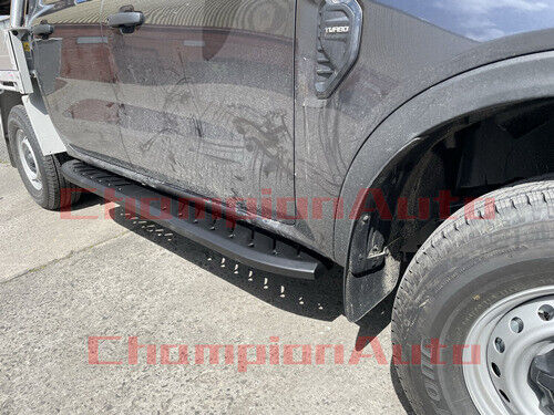 Black Steel Side Steps For Ford Ranger XL Double Cab 09/2022-2024(Shark Bar)