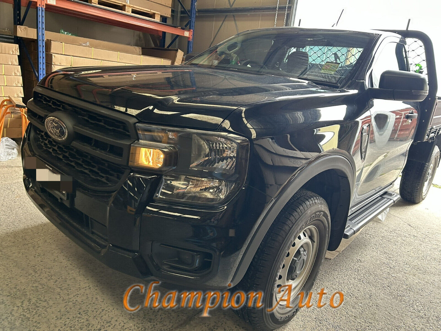 Black Alloy single cab side steps for Ford Ranger Single cab 2021-2024
