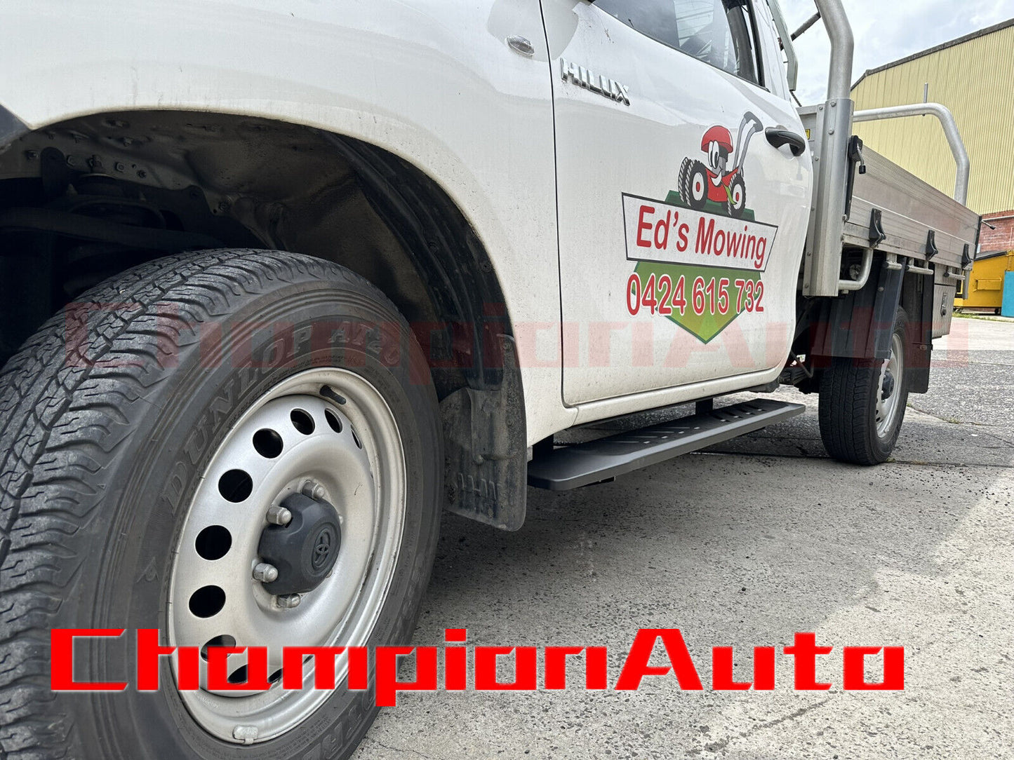 Single Cab Side Steps Black Powder Coated Steel for Toyota Hilux 2015 - 2024