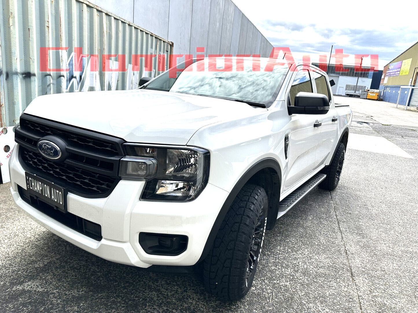 Black Steel Side Steps For Next Gen Ford RANGER Dual CAB 2022-2024 (Shark Bar)