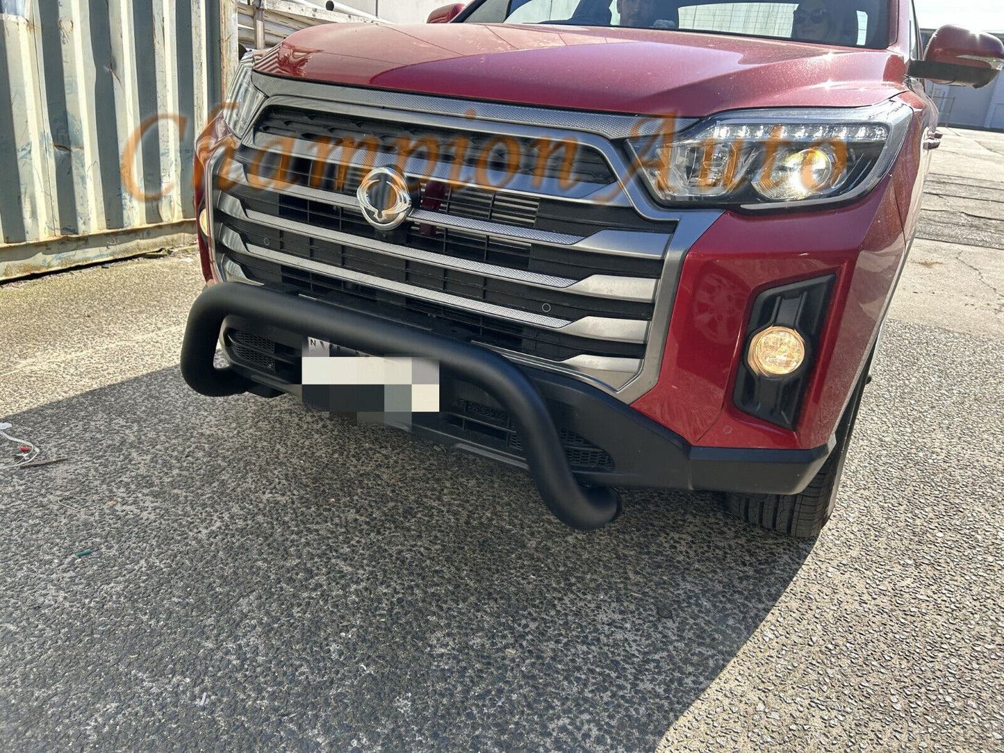 Black Steel Nudge Bar SSANGYONG MUSSO FaceLift (sensor compatible) 2021-2024
