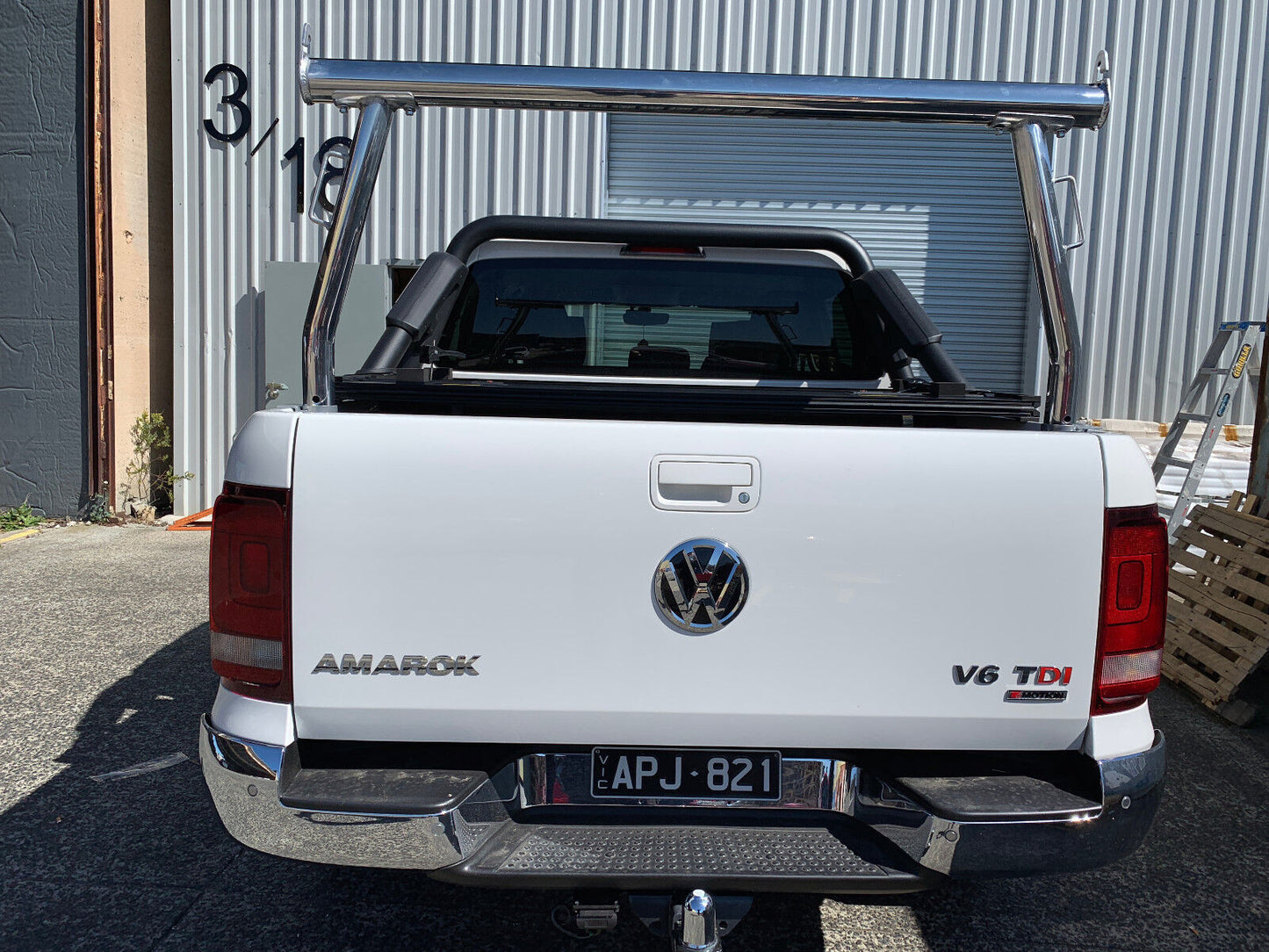3'' Polished Alloy Ladder Rack fit Mazda BT50 2012-2020 TUB Silver