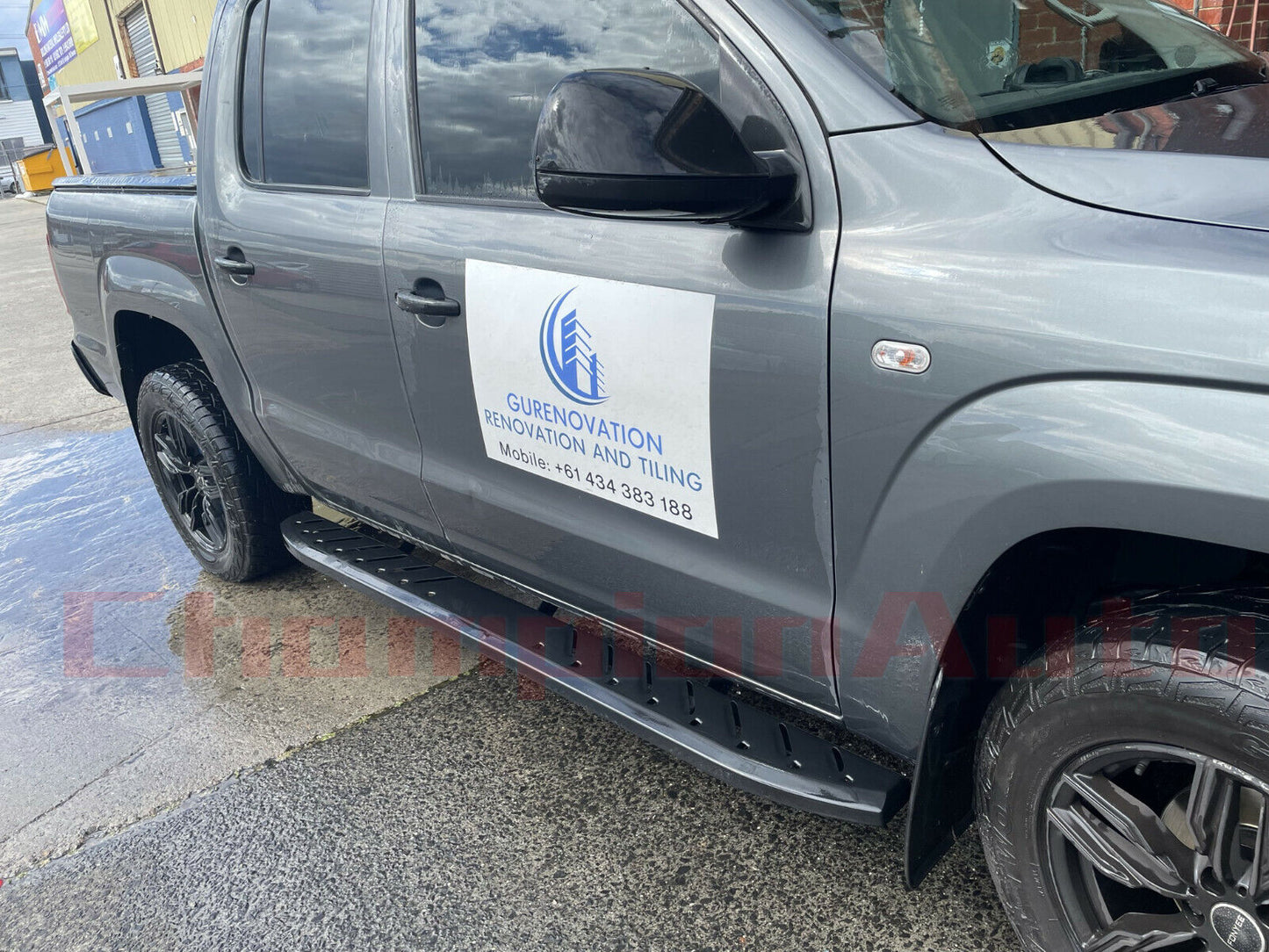 A Pair Black Steel Side Steps Volkswagen Amarok Dual Cab 2010-2022