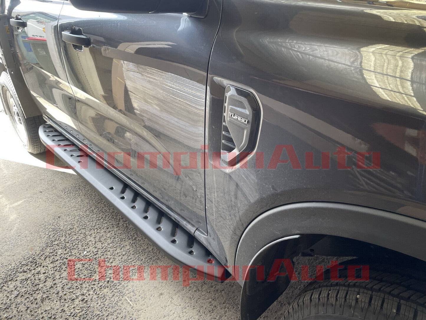 Black Steel Side Steps For Ford Ranger XL Double Cab 09/2022-2024(Shark Bar)