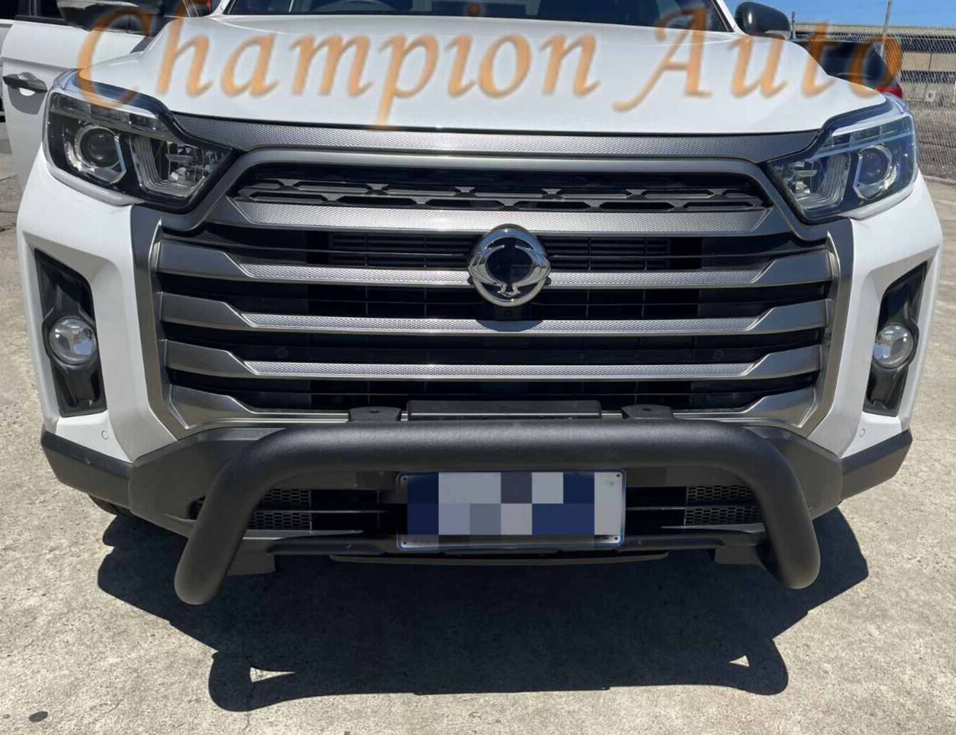 Black Steel Nudge Bar SSANGYONG MUSSO FaceLift (sensor compatible) 2021-2024