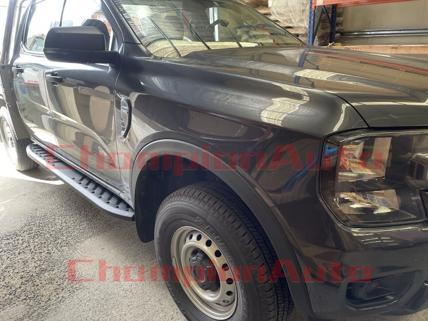 Black Steel Side Steps For Ford Ranger XL Double Cab 09/2022-2024(Shark Bar)