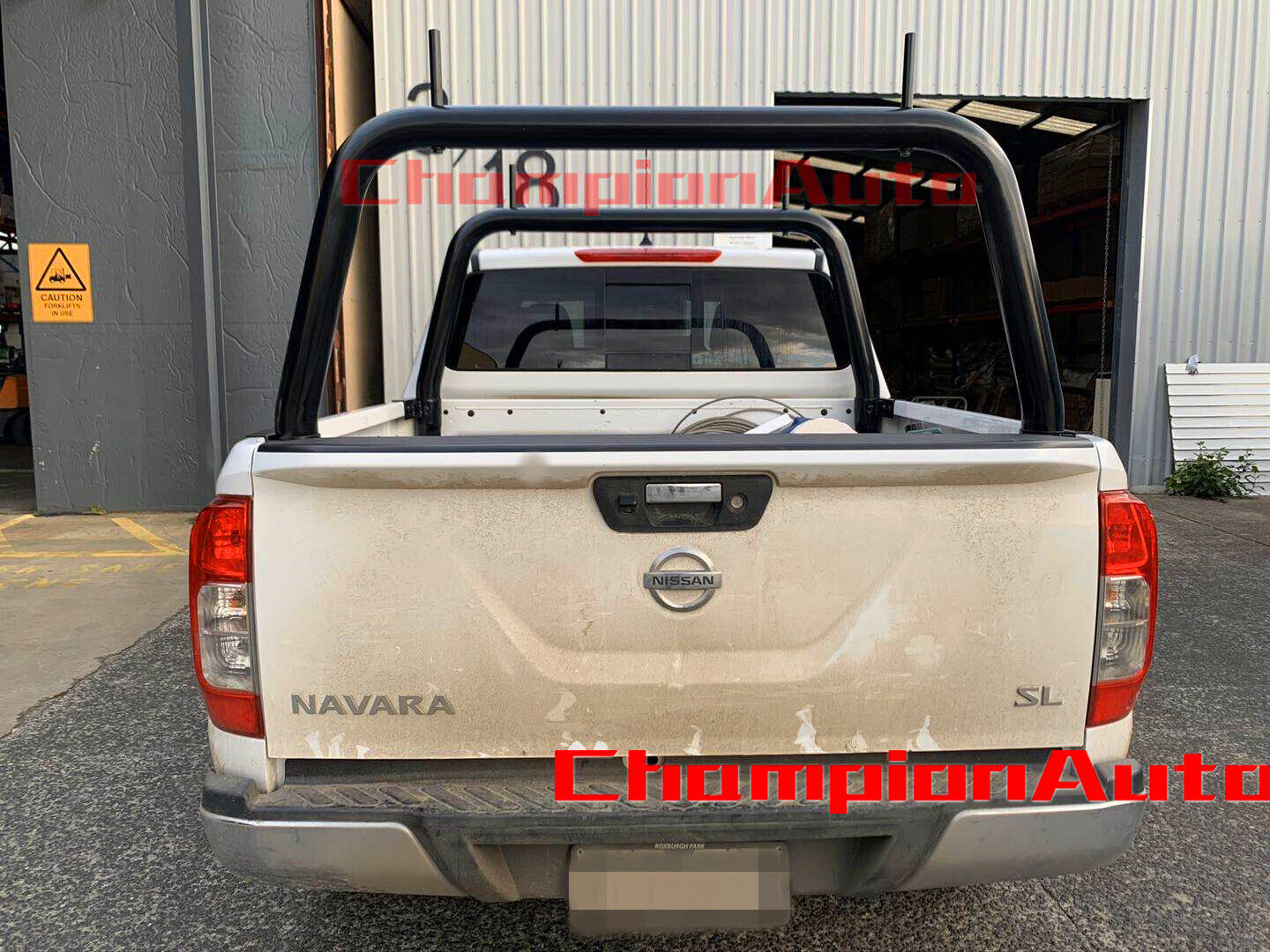 A pair of 3" Black Powder Coated ladder rack for Nissan Navara NP300 D23 Tub