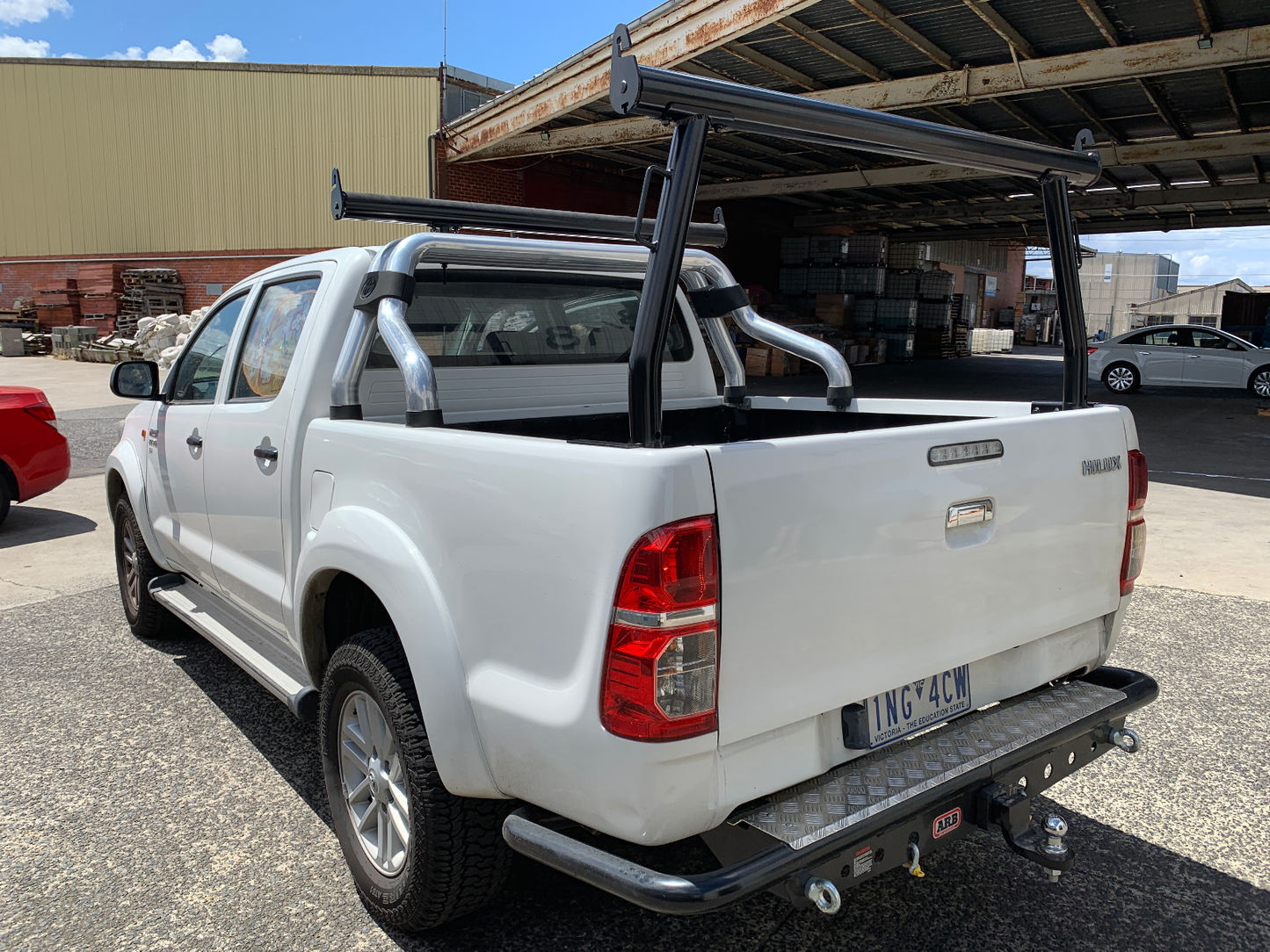 BLACK Alloy Ladder Rack WITH Extension Bar for TOYOTA Hilux 2000-2014