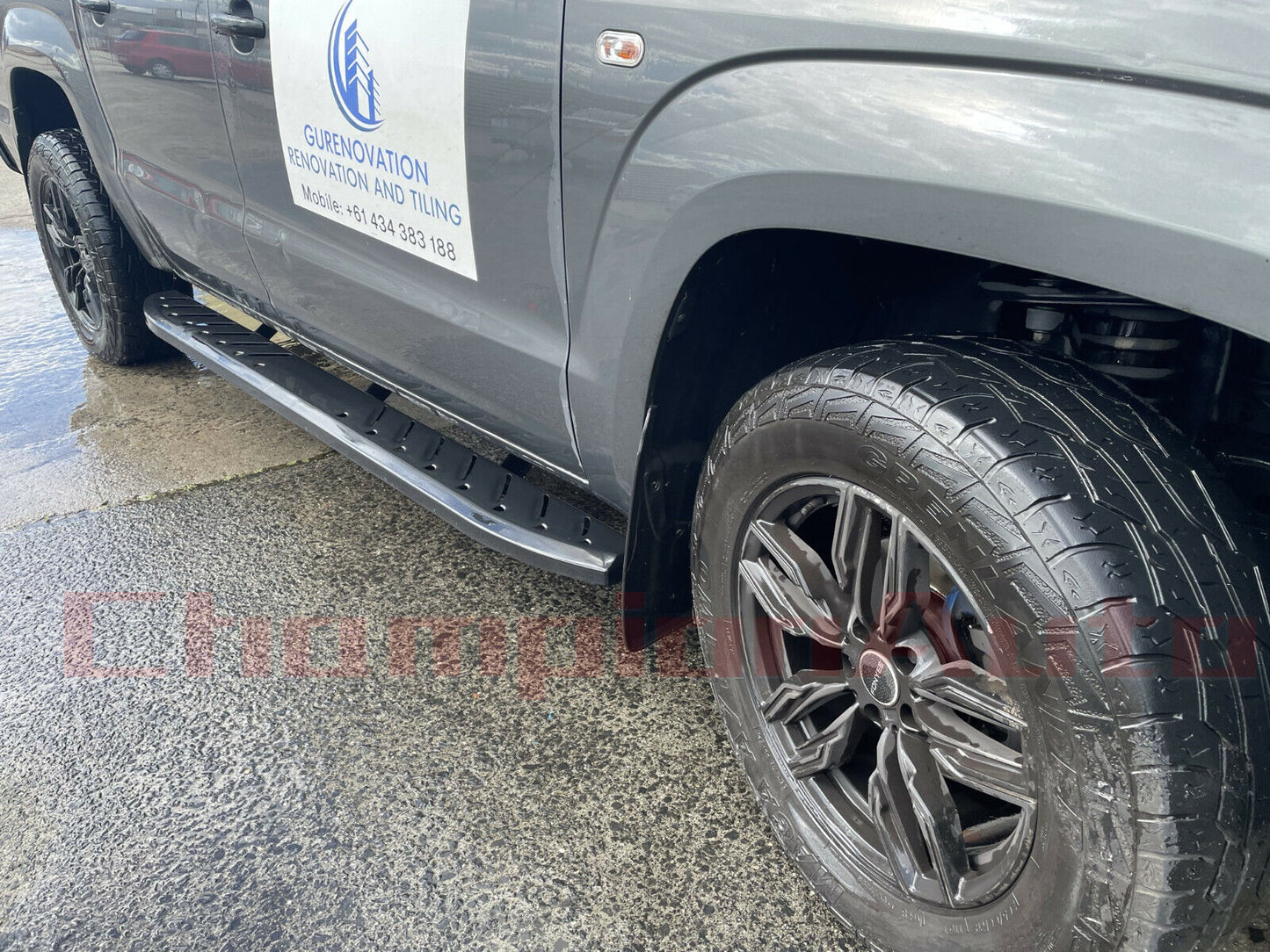 A Pair Black Steel Side Steps Volkswagen Amarok Dual Cab 2010-2022