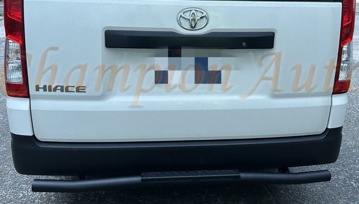 Black Steel Rear Bar Rear Step for Toyota Hiace LWB SLWB 05/2019 -2024