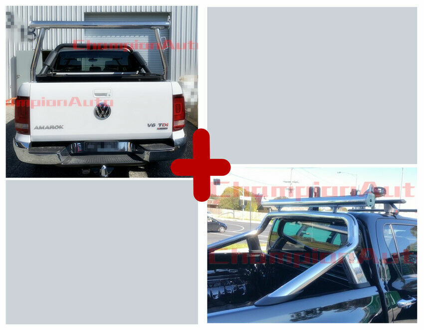 Polished Silver Alloy Ladder Rack WITH Extension Bar for VW Amarok 2010-2022
