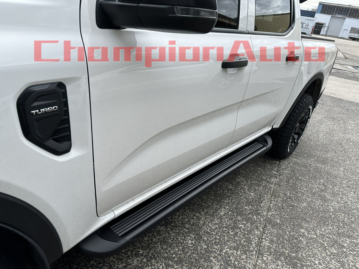 A PAIR Black Side Steps For NEXT GEN Ford Ranger Dual Cab 2022-2024 (CBB)