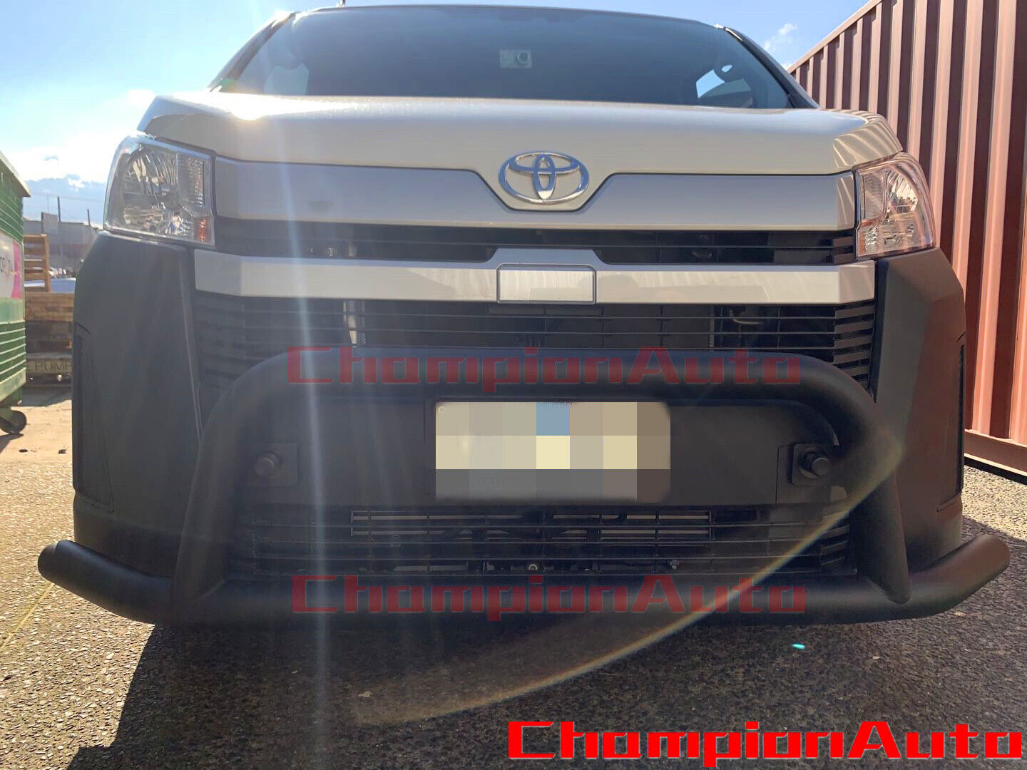 WIDE Matt Black Steel Nudge Bar For the New Toyota Hiace LWB 05/2019- 2024