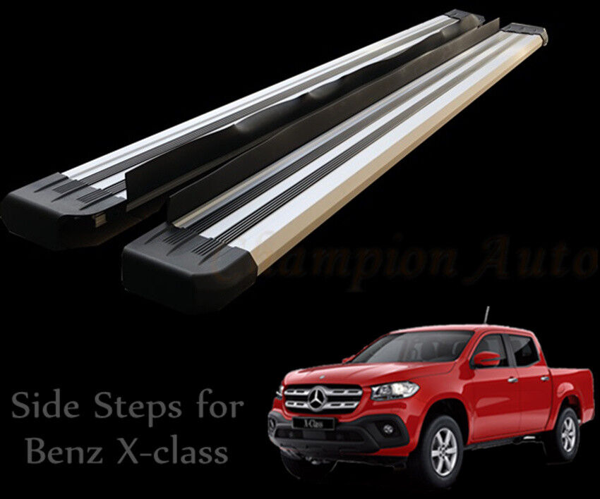 To Fit 2018+ Mercedes Benz X Class Double Cab Side Steps Running Boards (S6)