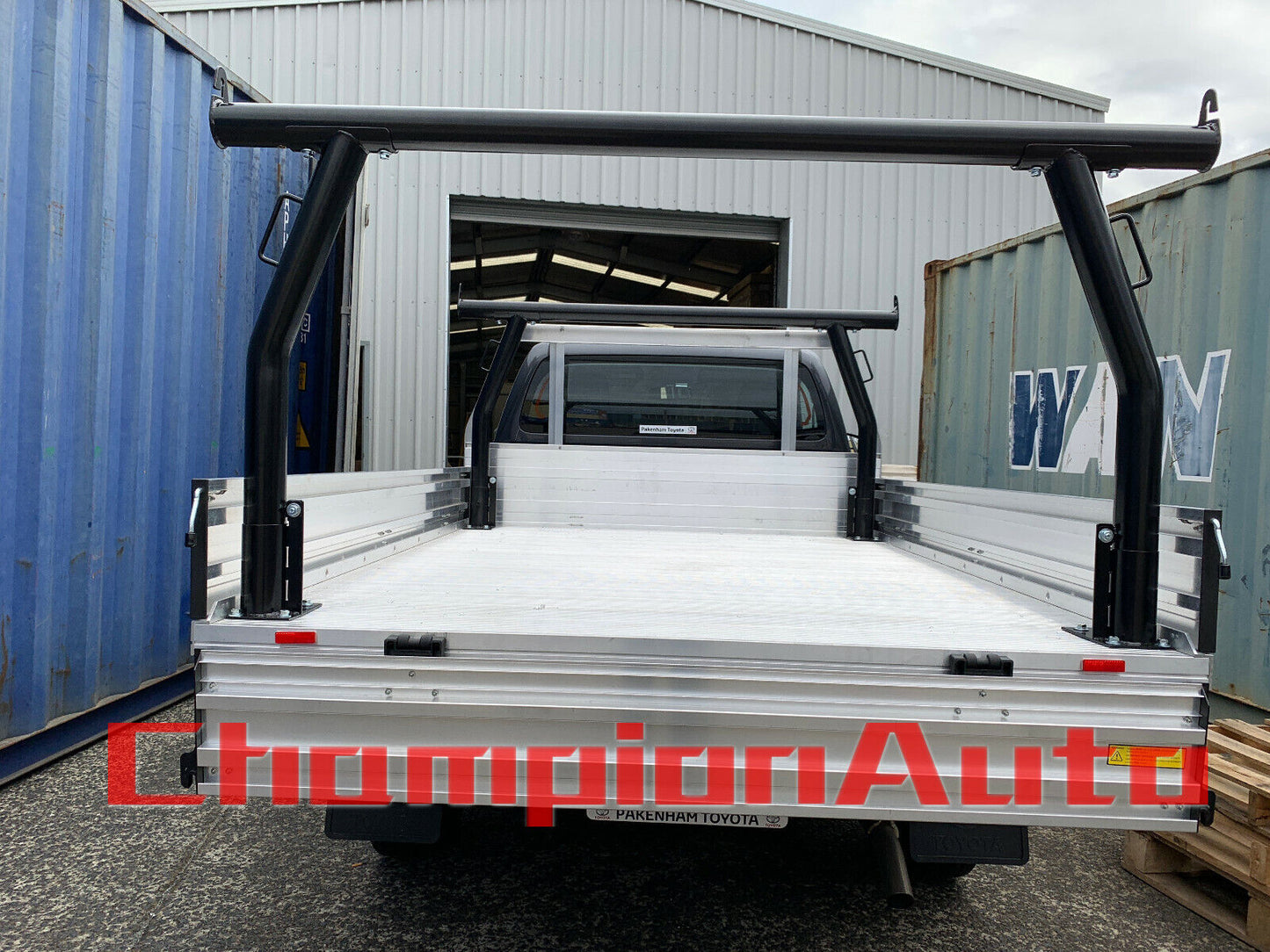 Black Powder Coated Steel Ladder Rack universal fit trays Heitht: 940mm