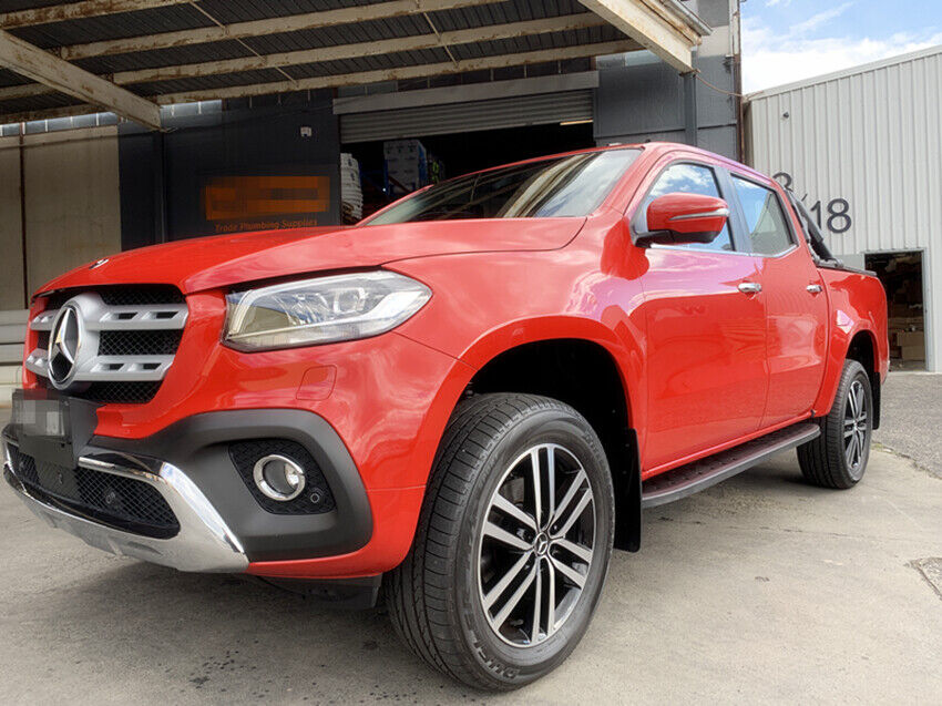 To Fit 2018+ Mercedes Benz X Class Double Cab Side Steps Running Boards (Shark)