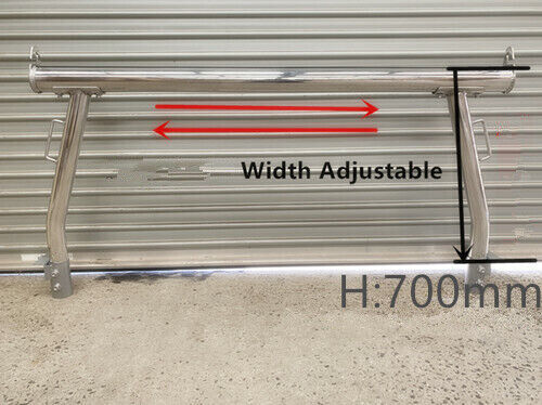 Polished Silver Alloy Ladder Rack WITH Extension Bar for VW Amarok 2010-2022