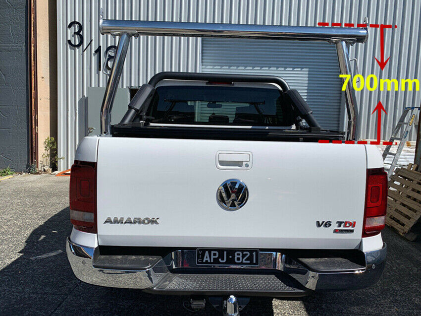3'' Polished Silver Alloy Ladder Rack for Volkswagen Amarok 2010-2022 TUB