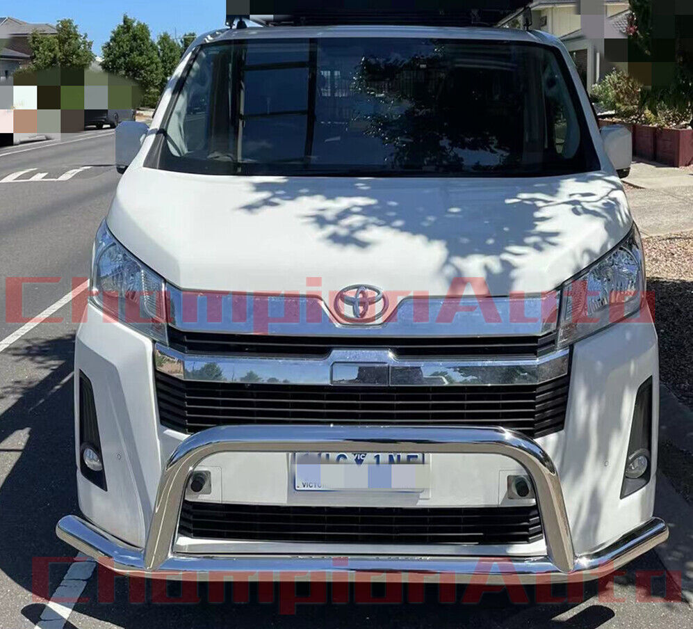 WIDE Stainless Steel Silver Nudge Bar For New Toyota Hiace SLWB 05/2019 -2024