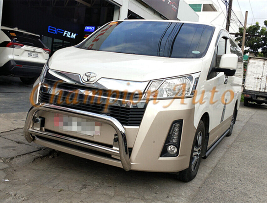 Stainless Steel Silver Nudge Bar For New Shape Toyota Hiace LWB 05/2019- 2024