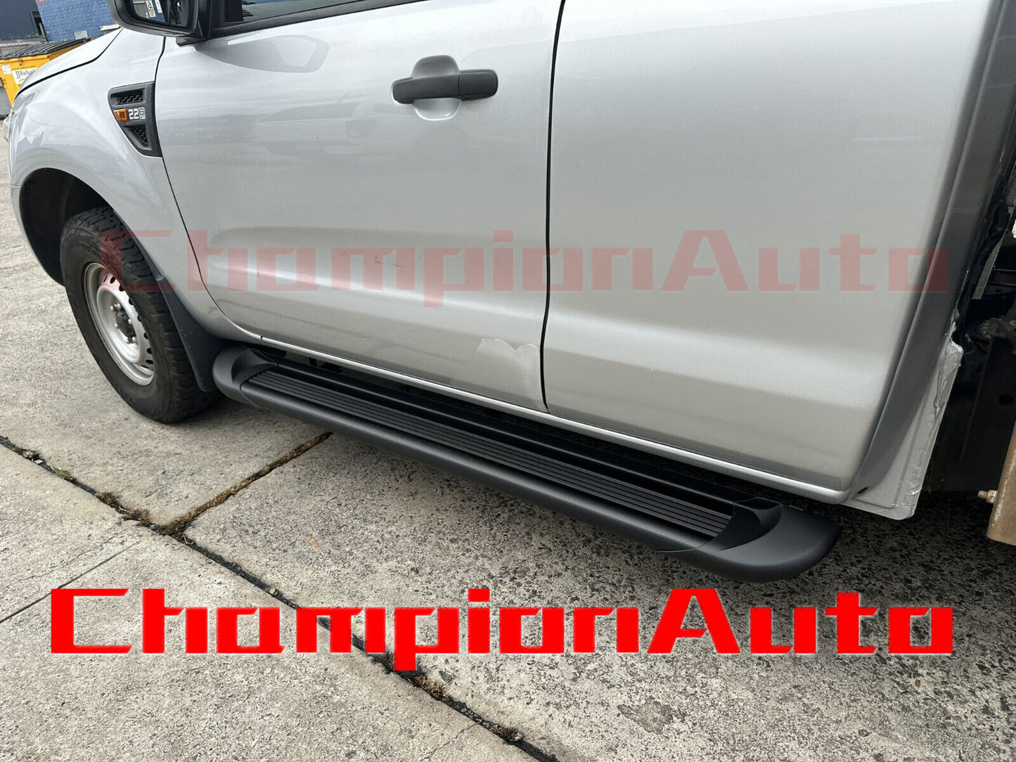 A PAIR Black Side Steps For NEXT GEN Ford Ranger Space Cab 2022-2024 (CBB)