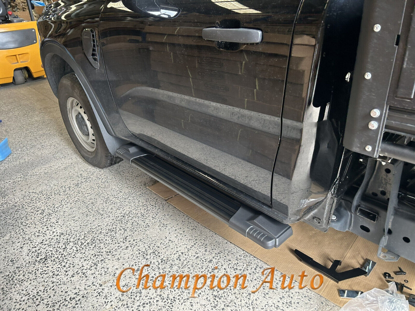 Black Alloy single cab side steps for Ford Ranger Single cab 2021-2024