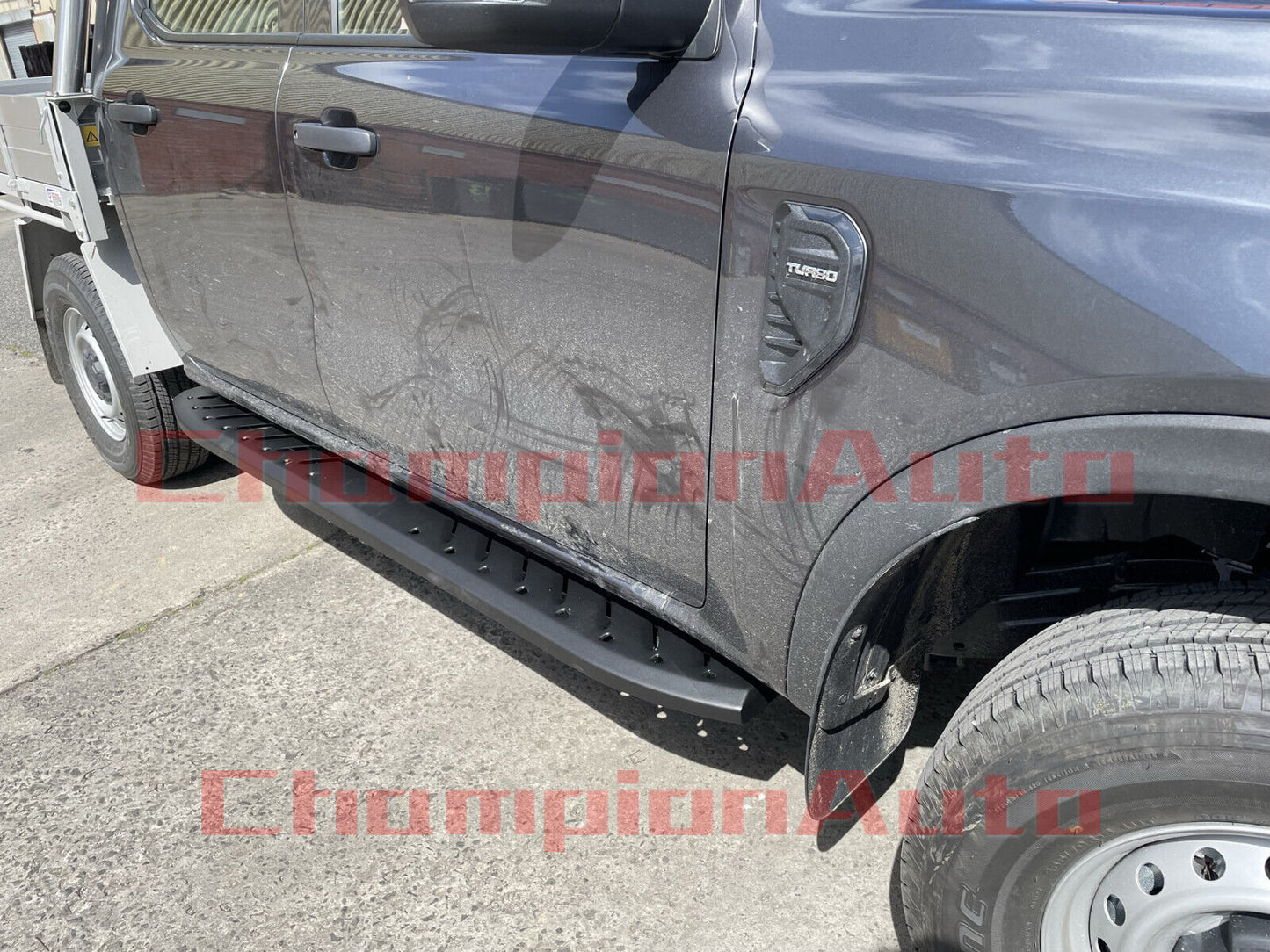 Black Steel Side Steps For Ford Ranger XL Double Cab 09/2022-2024(Shark Bar)