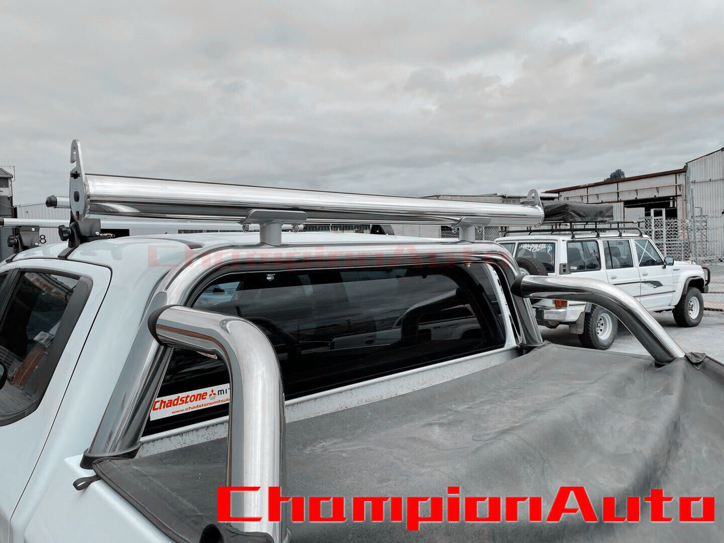 Polished Alloy Ladder Rack/Sports Bar Extension Bar, Mounting Points Adjustable