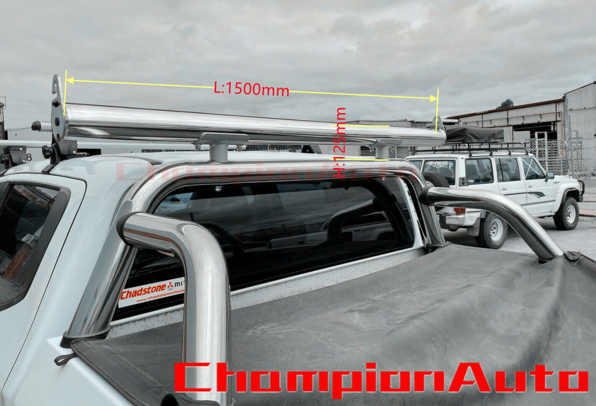 Polished Chrome Ladder Rack with extension bar for GWM Cannon 2021-2024 tub