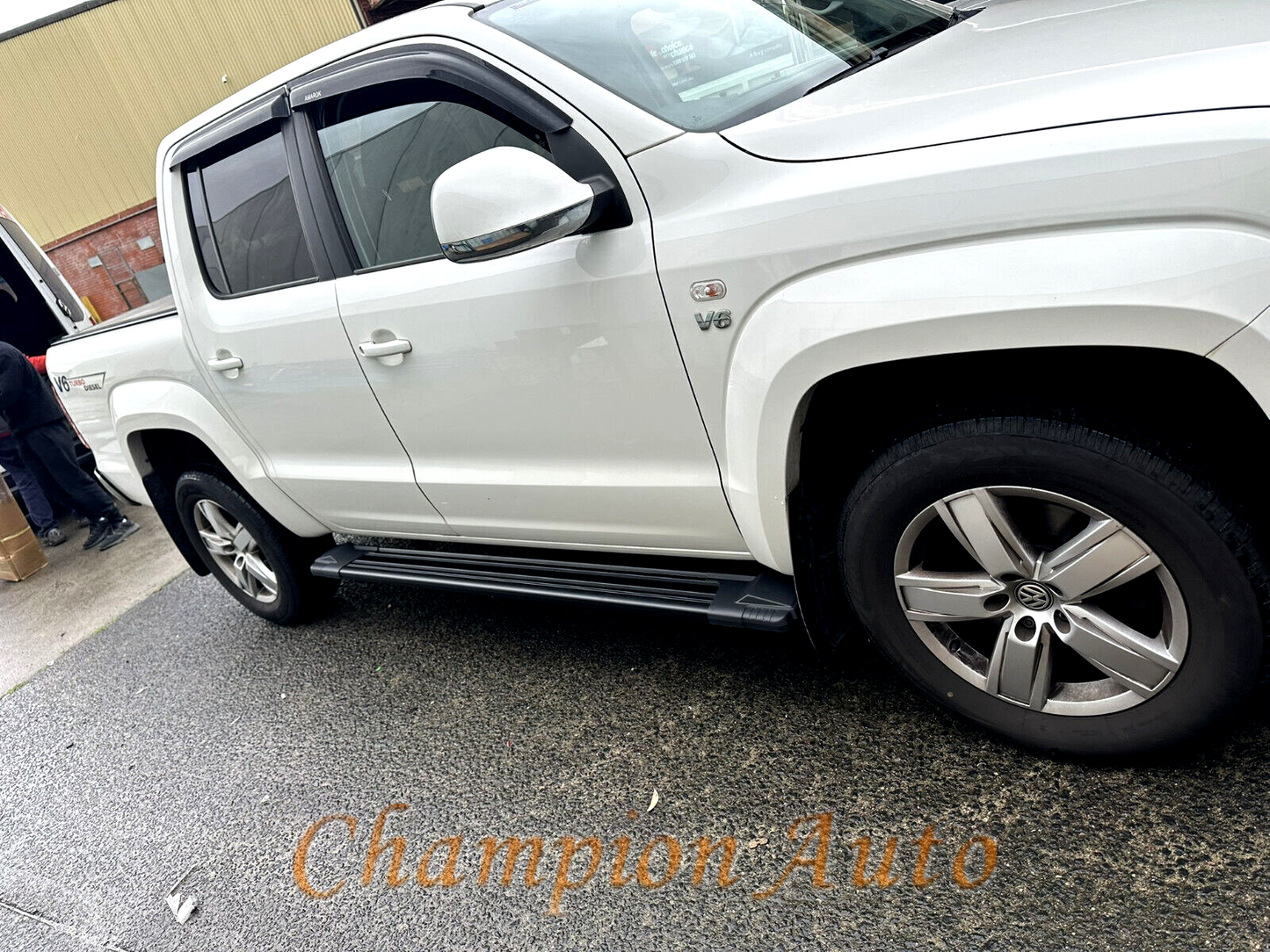 Black Alloy Side Steps For Volkswagen Amarok Dual Cab 2010-2022 (HD24)