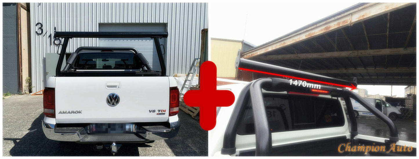 BLACK Alloy Ladder Rack WITH Extension Bar for TOYOTA Hilux 2000-2014