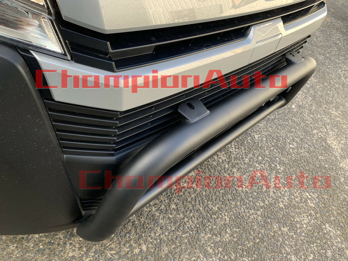 Matt Black Steel Nudge Bar For the New Shape Toyota Hiace SLWB 05/2019- 2024