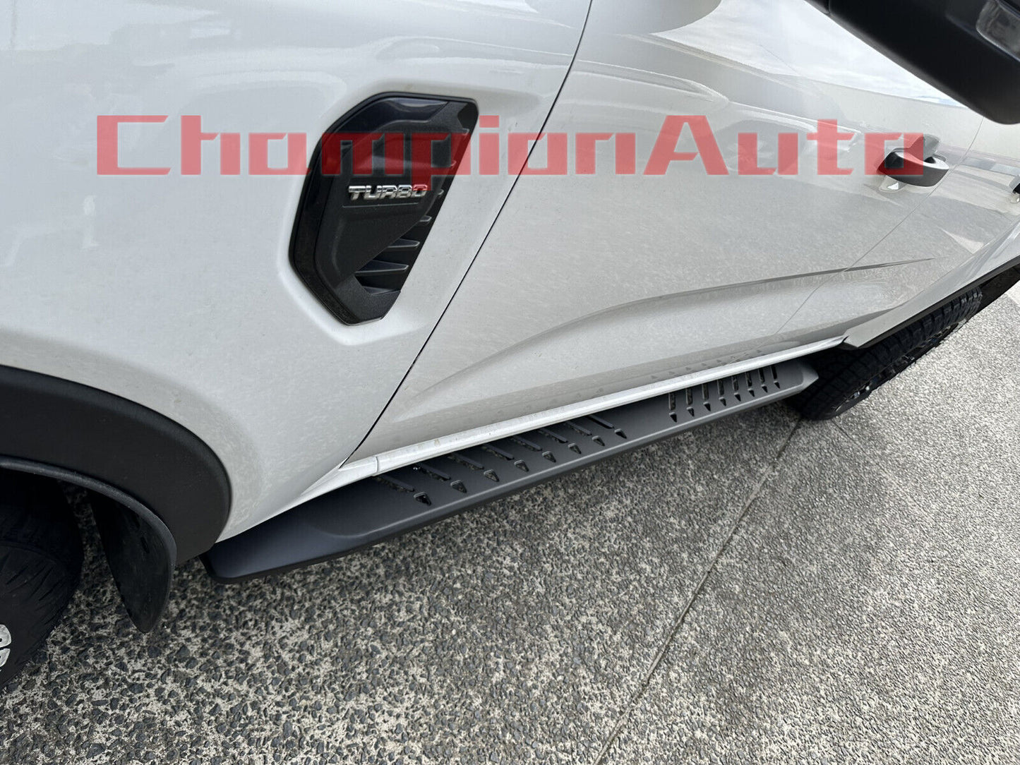 Black Steel Side Steps For Next Gen Ford RANGER Dual CAB 2022-2024 (Shark Bar)
