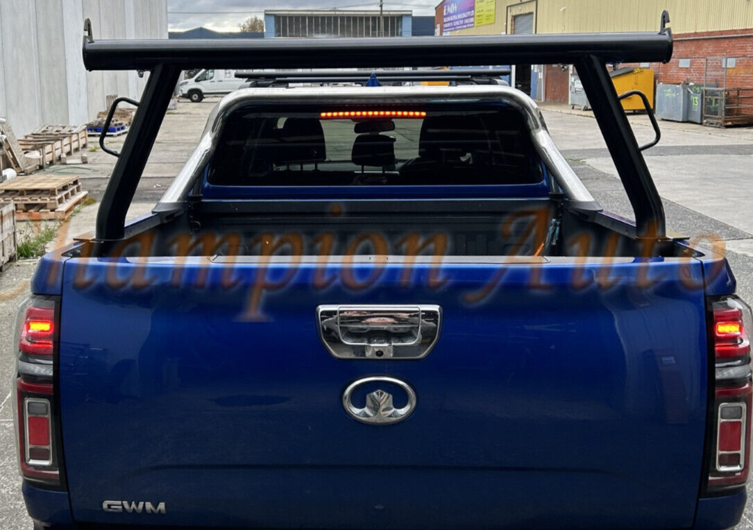 Black Alloy Ladder Rack with extension bar for GWM Cannon 2021+ Tub
