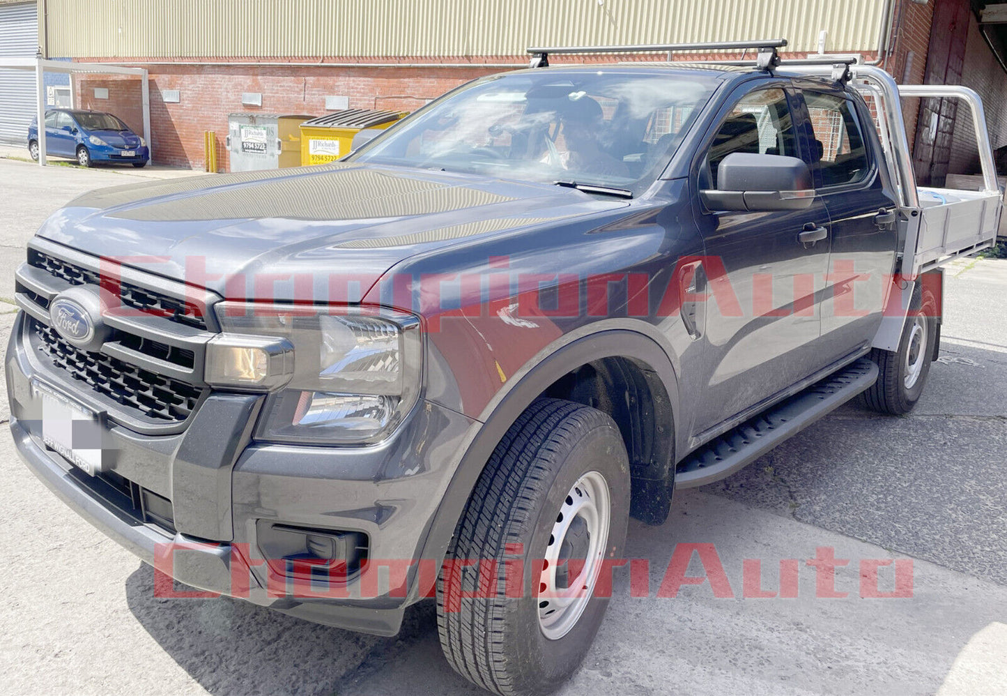 Black Steel Side Steps For Ford Ranger XL Double Cab 09/2022-2024(Shark Bar)