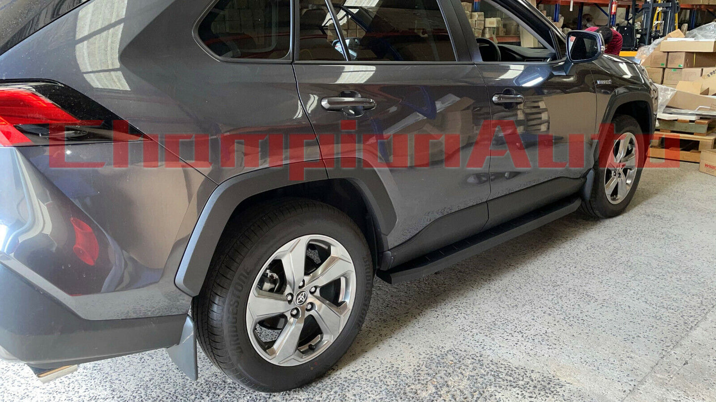 Side Steps Running Boards BLACK STEEL To Fit Toyota NEW Rav4 2019-2023(Raptor)