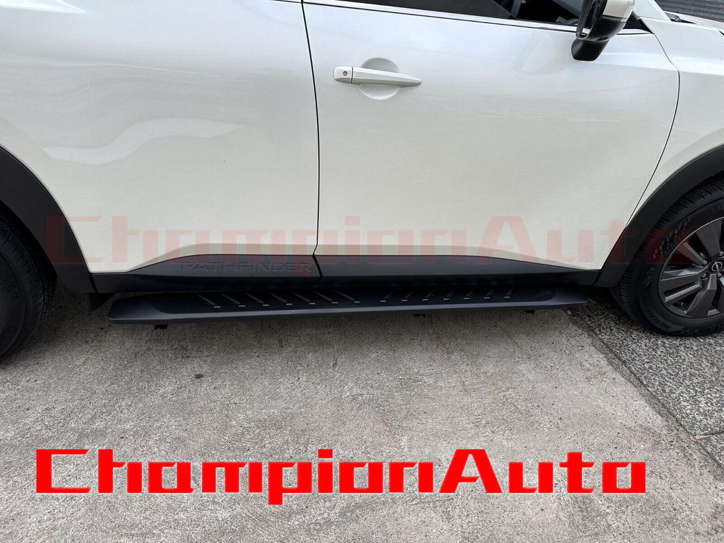 Black STEEL Side Steps for Nissan Pathfinder R53 07/2022-2024 (SHARK BAR)