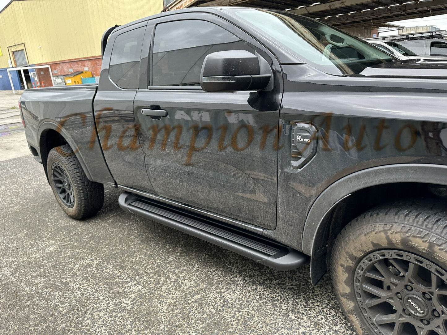 Black ALLOY Side Steps For Next Gen Ford RANGER SUPER CAB 2022-2024 (CBB)
