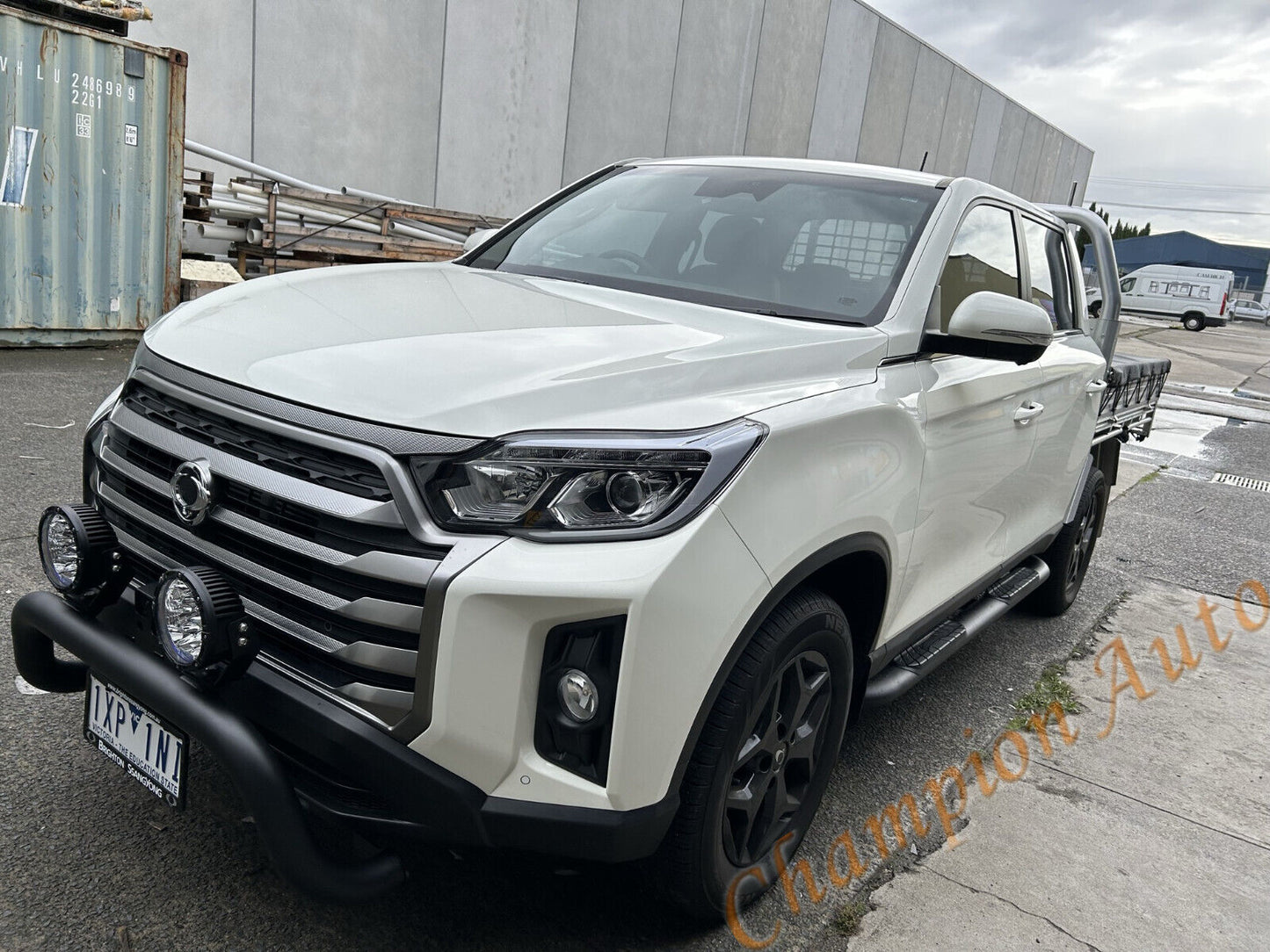Black Steel Nudge Bar and Side Steps for SsangYong Musso Dual Cab 2018 - 2024