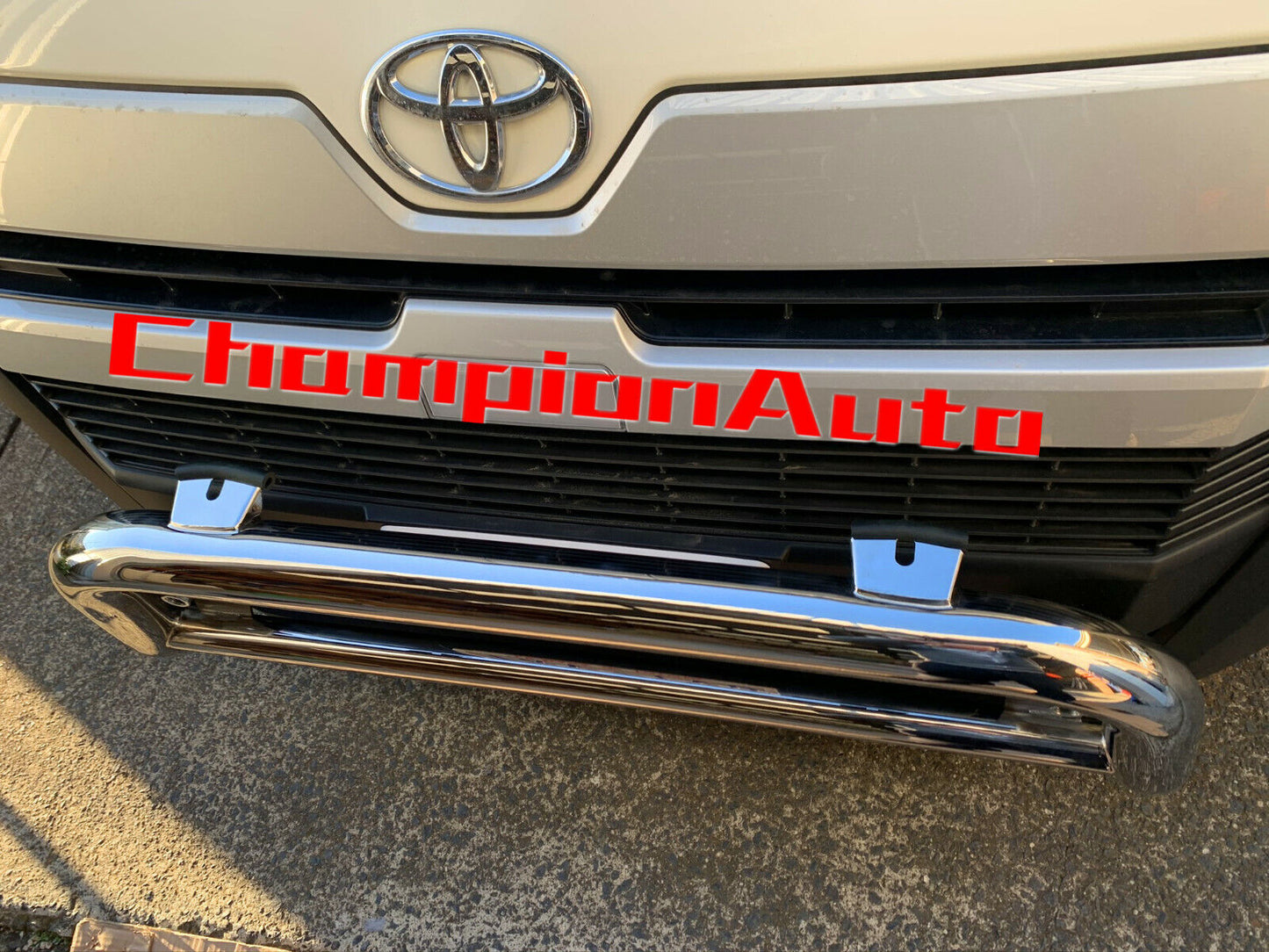 Stainless Steel Silver Nudge Bar For New Shape Toyota Hiace LWB 05/2019- 2024