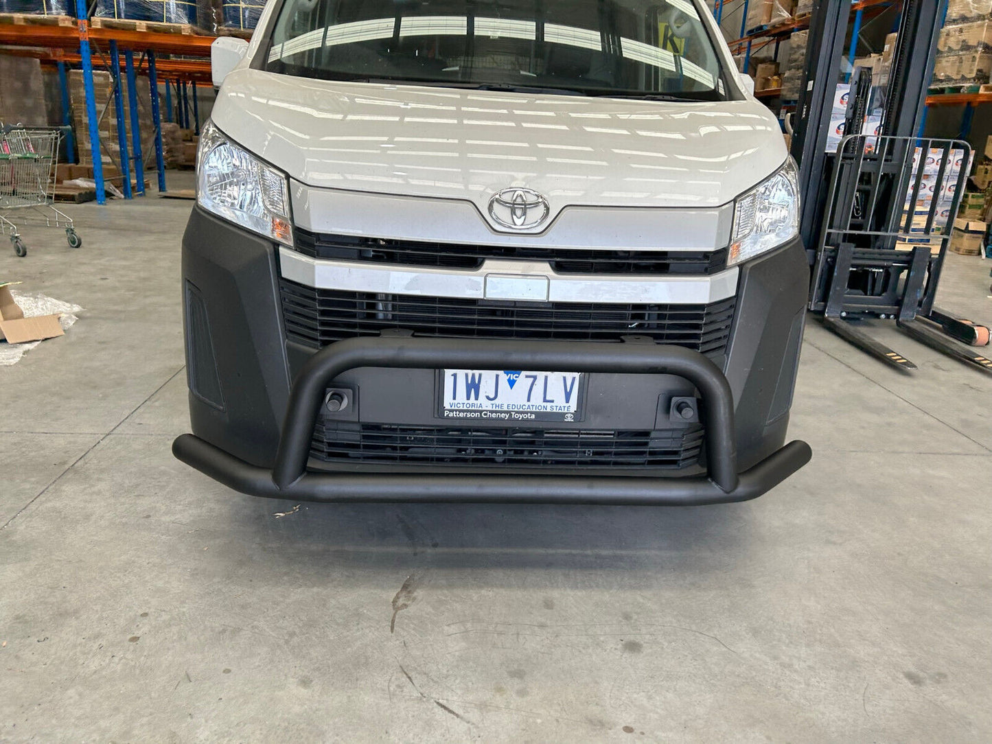 WIDE Matt Black Steel Nudge Bar For the New Toyota Hiace LWB 05/2019- 2024