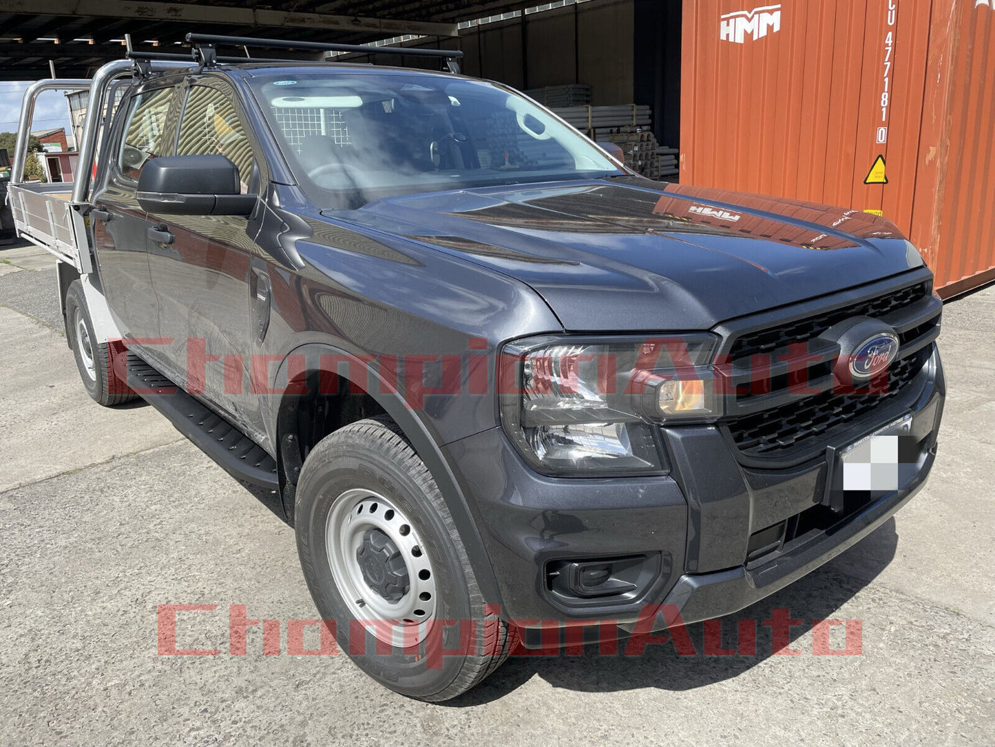 Black Steel Side Steps For Ford Ranger XL Double Cab 09/2022-2024(Shark Bar)