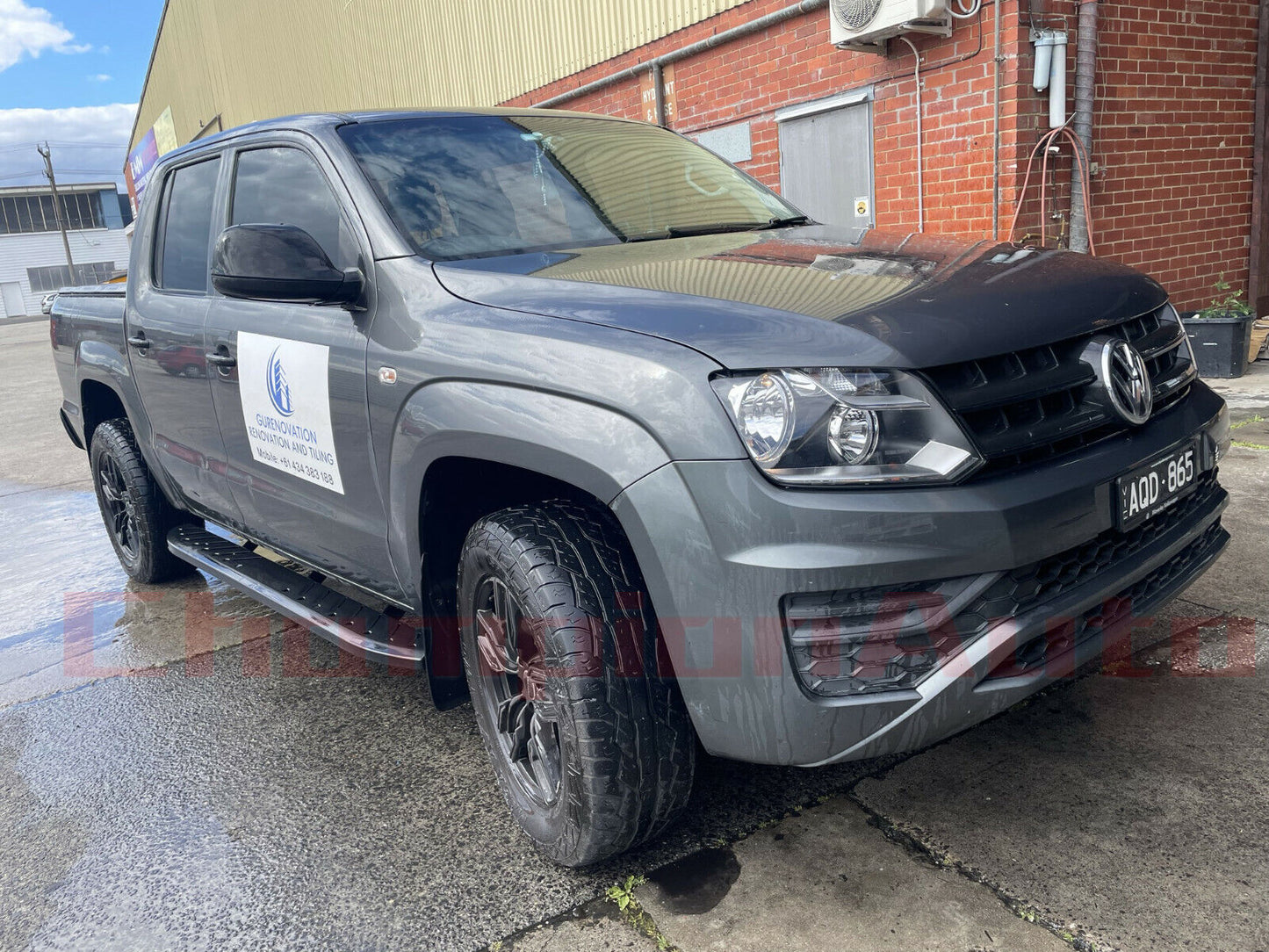 A Pair Black Steel Side Steps Volkswagen Amarok Dual Cab 2010-2022